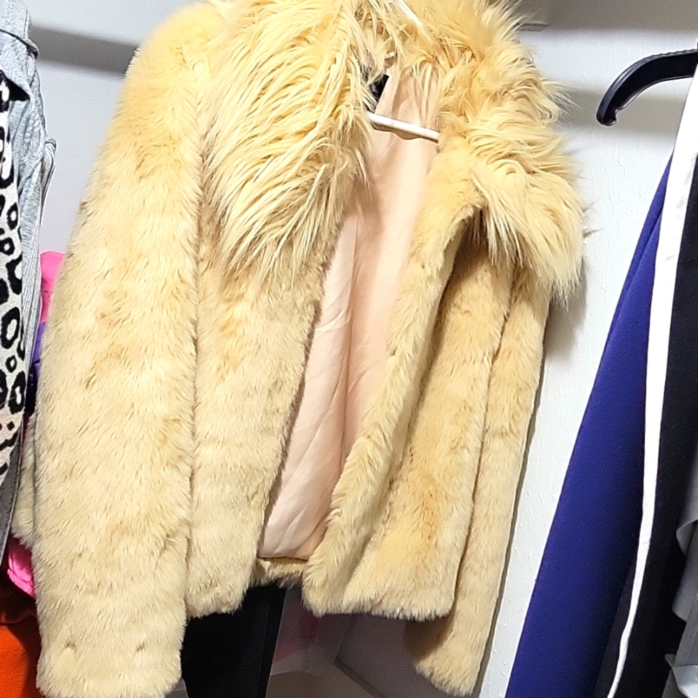 Guess elegant & timeless Faux fur coat-  like new $125 obo